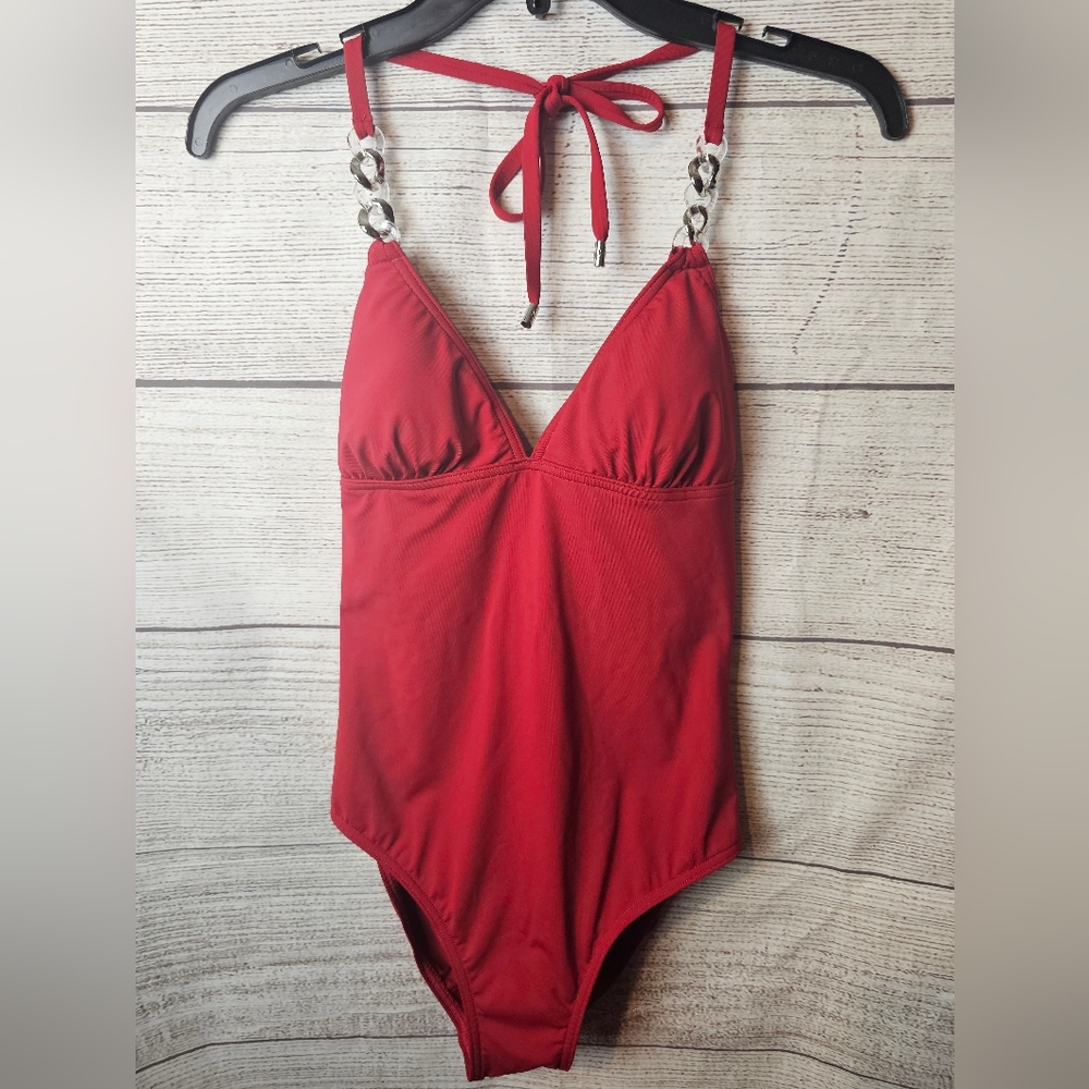 MICHAEL Michael Kors Red One-Piece Swimsuit - Picture 3 of 12